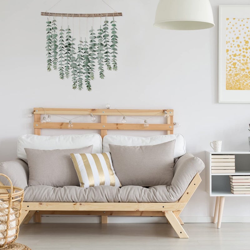 Sggvecsy 17.7â€˜â€™Eucalyptus Wall Hanging Artificial Eucalyptus Plant Fake Greenery Vine Boho Wall Decor for Apartment Bathroom Bedroom Kitchen Farmhouse Home Living Room Office Decorations - Image 4