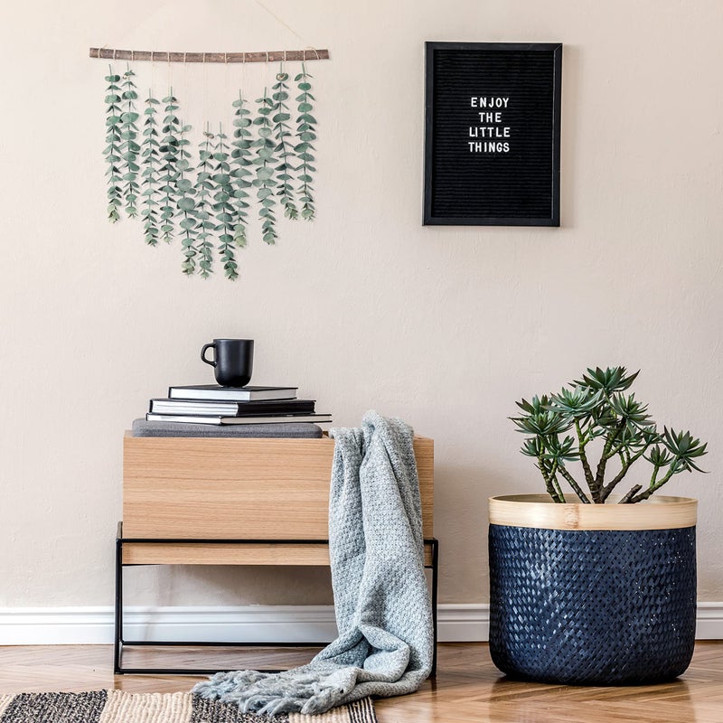 Sggvecsy 17.7â€˜â€™Eucalyptus Wall Hanging Artificial Eucalyptus Plant Fake Greenery Vine Boho Wall Decor for Apartment Bathroom Bedroom Kitchen Farmhouse Home Living Room Office Decorations - Image 2
