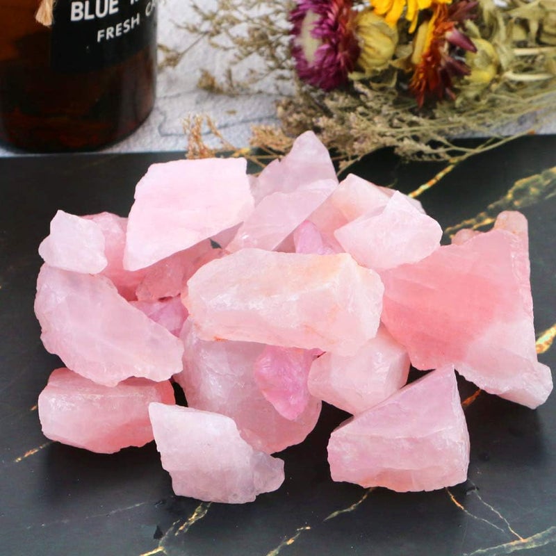 FIREBOOMOON 2lb/950g Rough Natural Rose Quartz Crystal Raw Stone Gemstone Crystal Rock for Cabbing,Tumbling,Cutting,Polishing,Lapidary,Wire Wrapping,Healing Reiki,Jewelry Making,Home Decoration(Pink) - Image 5