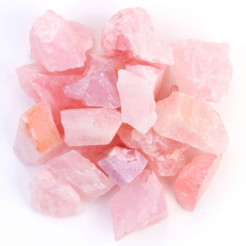FIREBOOMOON 2lb/950g Rough Natural Rose Quartz Crystal Raw Stone Gemstone Crystal Rock for Cabbing,Tumbling,Cutting,Polishing,Lapidary,Wire Wrapping,Healing Reiki,Jewelry Making,Home Decoration(Pink) - Image 1