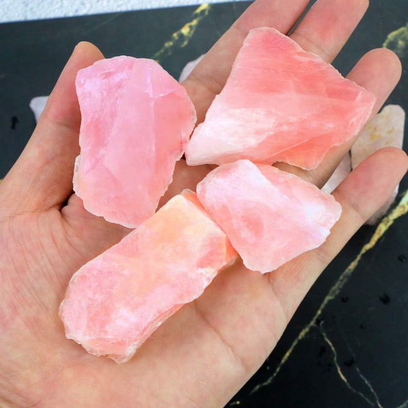 FIREBOOMOON 2lb/950g Rough Natural Rose Quartz Crystal Raw Stone Gemstone Crystal Rock for Cabbing,Tumbling,Cutting,Polishing,Lapidary,Wire Wrapping,Healing Reiki,Jewelry Making,Home Decoration(Pink) - Image 3