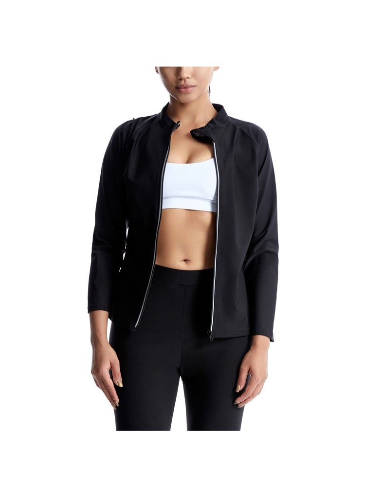 Jourvent Women’s Sauna Sweat Suit 2-Piece Set Jacket and Pants Premium Fabric for Enhanced Sweating and Body Shaping Fitness Workout Daily Wear - Image 4