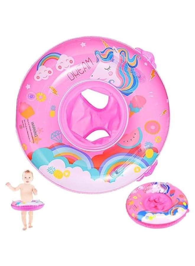 Generic Baby Swimming Ring, Unicorn Float Swimming Inflatable Ring Helps Baby Learn to Swim and Kick for Kids the Age Of 3-72 Months（Pink）  - Image 1