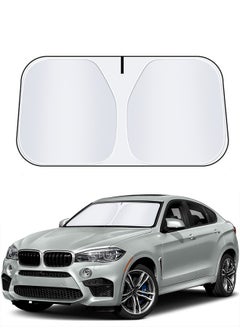 XiuWoo Car Windshield Sunshade | Upgraded Overlapping UV Reflective Windshield Cover Sun Shade | Universal Fit for Most of Cars, Small Sedans, Mini SUVs, Hatchbacks| Large  - Image 1
