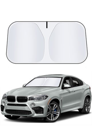 Car Windshield Sunshade | Upgraded Overlapping UV Reflective Windshield Cover Sun Shade | Universal Fit for Most of Cars, Small Sedans, Mini SUVs, Hatchbacks| Large - pzsku/ZBAE9433FE1804C366C2CZ/45/1744190181/5050655f-cdbe-49ac-ba26-f0bc4ff96bba