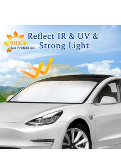 XiuWoo Car Windshield Sunshade | Upgraded Overlapping UV Reflective Windshield Cover Sun Shade | Universal Fit for Most of Cars, Small Sedans, Mini SUVs, Hatchbacks| Large  - Image 3