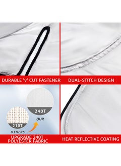XiuWoo Car Windshield Sunshade | Upgraded Overlapping UV Reflective Windshield Cover Sun Shade | Universal Fit for Most of Cars, Small Sedans, Mini SUVs, Hatchbacks| Large  - Image 4