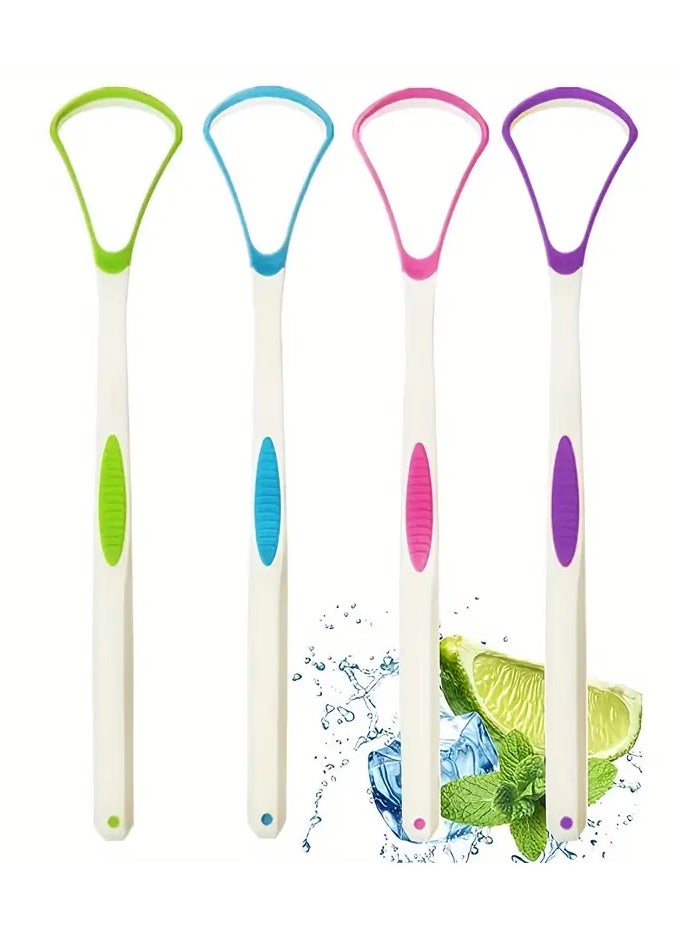 Rozino 4pcs Unscented Tongue Scrapers for Fresh BreathTongue Cleaning Tools  - Image 1