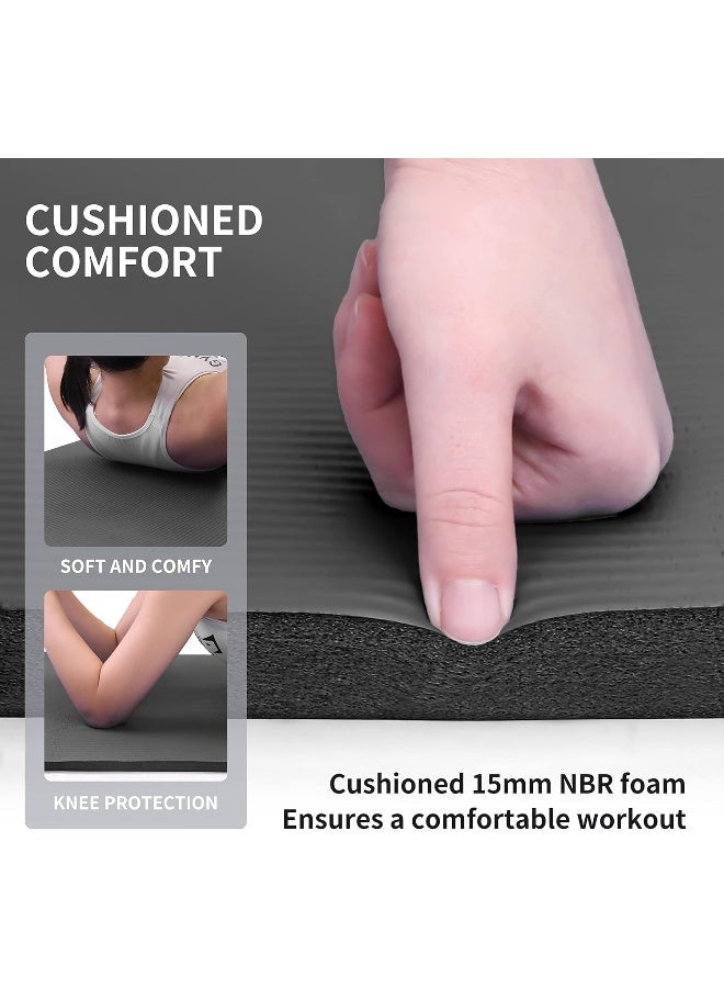 PROIRON PROIRON Yoga Mat Thick15mm Non-Slip Exercise Mat Fitness Mat All-Purpose High Density NBR - Image 4