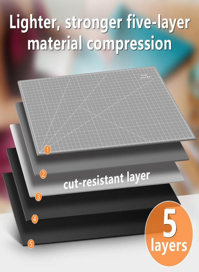 Ecraft Large Self Healing Cutting Mat: 24" x 36" Double Sided 5-Ply Hobby Mat, A1 Rotary Cutting Sewing Mat for Crafts, Fabric,Sewing,Quilting,Scrapbooking,Projects,Grey/Black - Image 3
