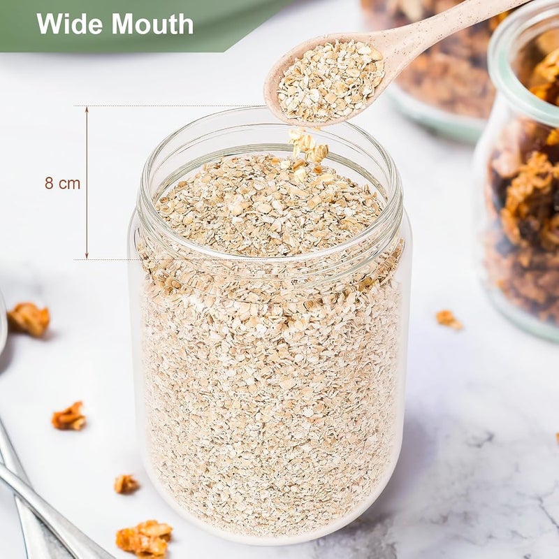 BIGTHREE Borosilicate Small Glass Jars with Lids, 2 Pcs Overnight Oats Containers with Lids, Leak Proof Glass Jar, for Overnight Oats, Yoghurt, Chia Pudding, Porridge, Jam, Dressing, Spice - Image 3