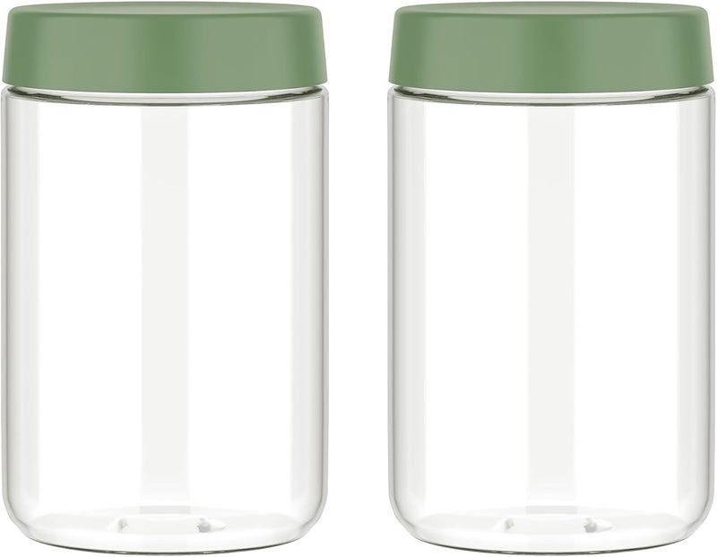 BIGTHREE Borosilicate Small Glass Jars with Lids, 2 Pcs Overnight Oats Containers with Lids, Leak Proof Glass Jar, for Overnight Oats, Yoghurt, Chia Pudding, Porridge, Jam, Dressing, Spice - Image 1