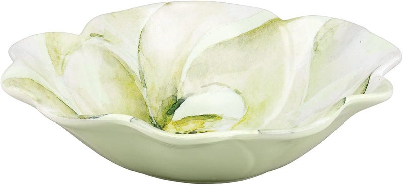 UP طقم أدوات المائدة من UPware مكون من 12 قطعة من الميلامين بتصميم ماغنوليا للخارج، مجموعة أطباق وأوعية لخدمة 4 أشخاص باللون الأخضر - Image 5