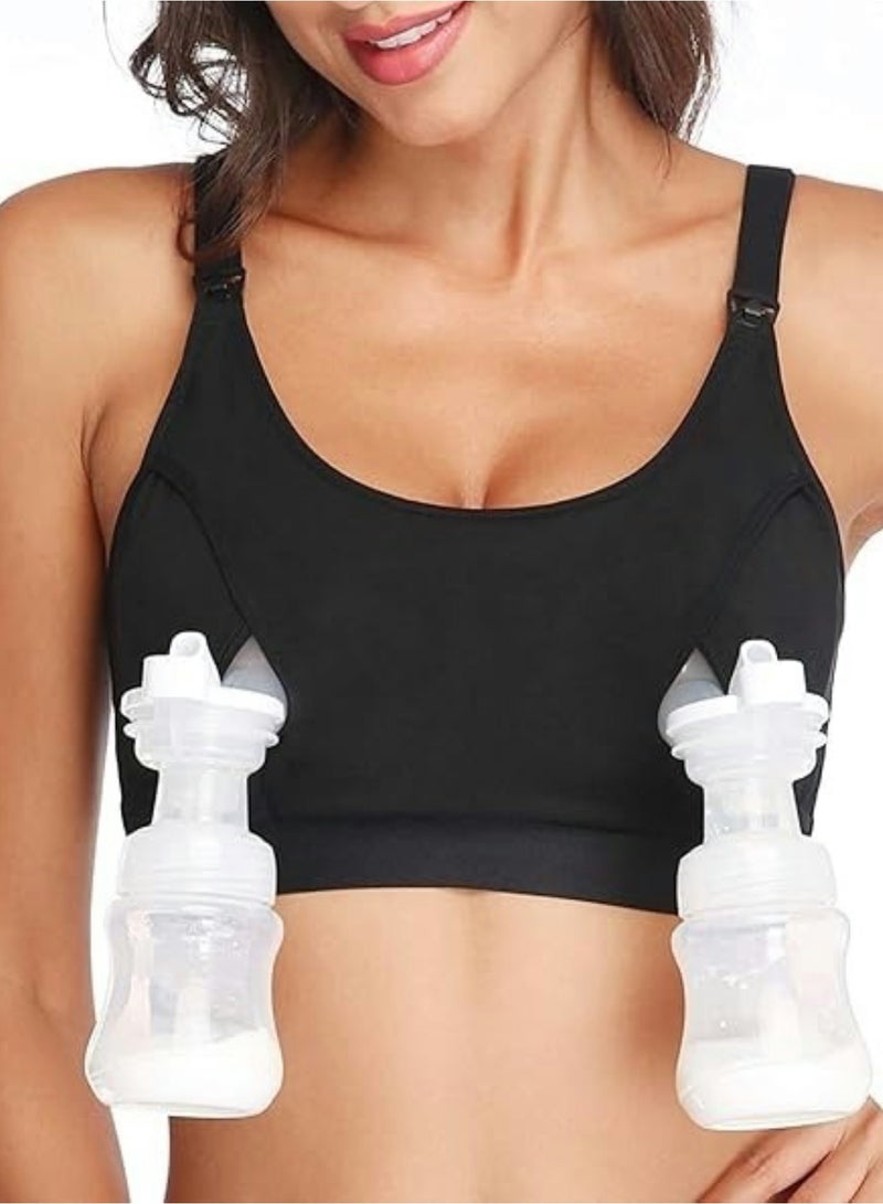 Lupantte سروال مضخة يدوي حر، حمالة صدر مضخة الثدي، قابلة للتعديل لحمل مضخات الثدي، حمالة صدر للضخ والرضاعة في واحد - Image 1