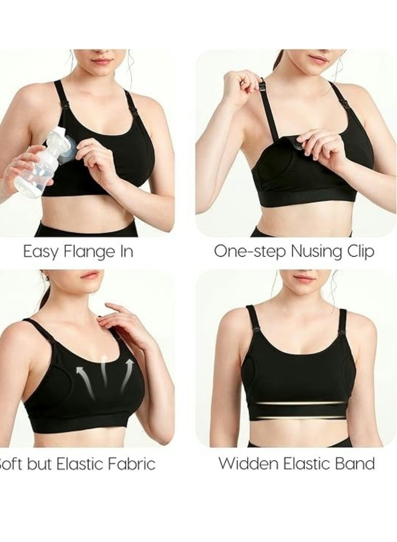 Lupantte سروال مضخة يدوي حر، حمالة صدر مضخة الثدي، قابلة للتعديل لحمل مضخات الثدي، حمالة صدر للضخ والرضاعة في واحد - Image 4