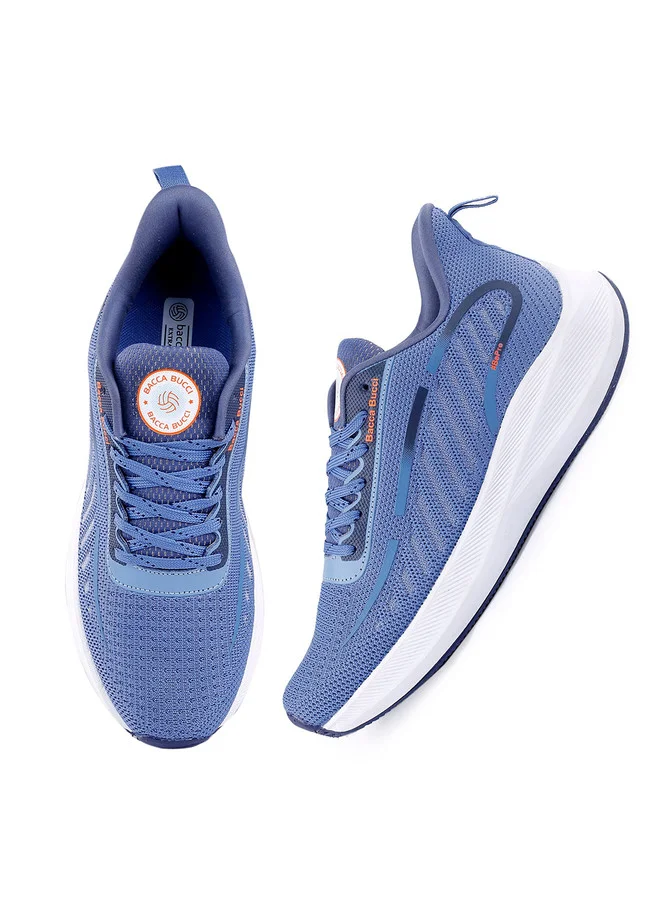 باكا بوتشي Men's Blue Mesh Lace-Up Non-Marking Training Shoes