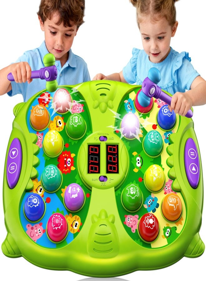 Noltola Whack Mole Game for Kids, Idea Gift for 3-12 Year Old Boys and Girls, Interactive Pounding Toy with 2 Hammers, Lights & Sounds, 3 Game Modes Educational Toy for 3 4 5 6+ Year Old Boys- Green - Image 1