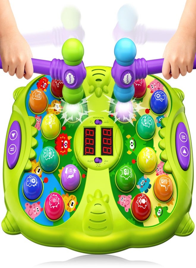 Noltola Whack Mole Game for Kids, Idea Gift for 3-12 Year Old Boys and Girls, Interactive Pounding Toy with 2 Hammers, Lights & Sounds, 3 Game Modes Educational Toy for 3 4 5 6+ Year Old Boys- Green - Image 5