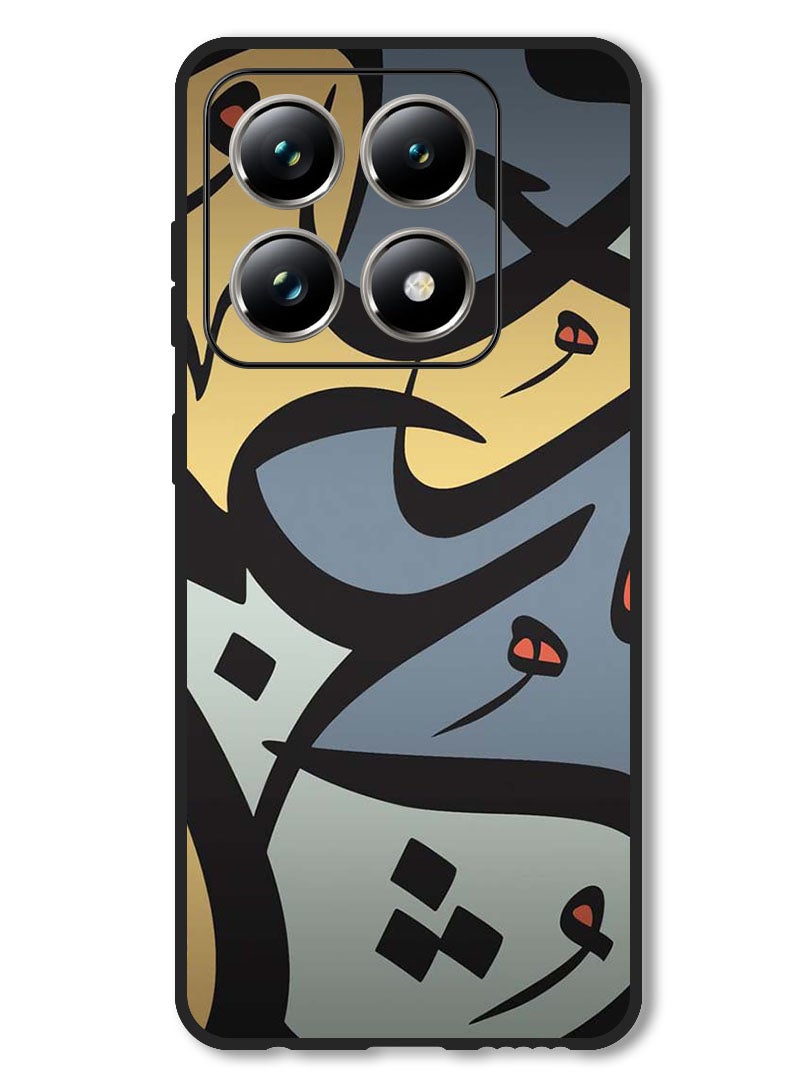 Theodor Case Compatible with Xiaomi 14T Pro Protection Shockproof Bumper Cover Arabic Design - Image 1