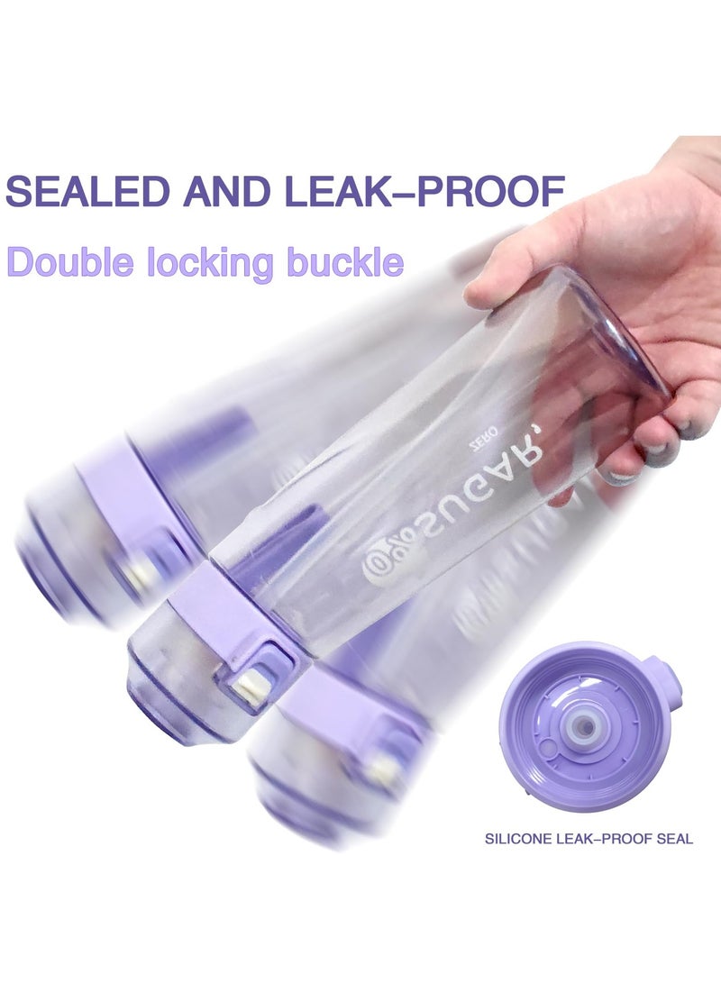 Air Up Water Bottle 650ML Scent Water Cup with 7 Flavour Pods Leak Proof Sports Water Cup with Straw Suitable for Outdoor Sports Gifts From Friends Birthday Gifts (Purple)