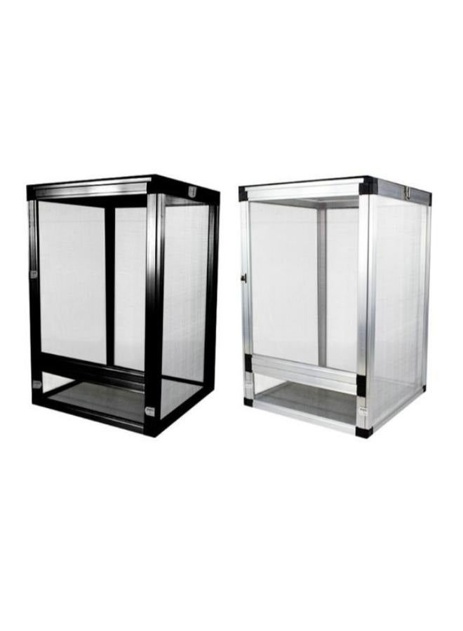 قفص شبكي للزواحف والحرباء مصنوع من سبائك الألومنيوم باللون الأسود/الفضي - 90×45×45 سم - Image 1