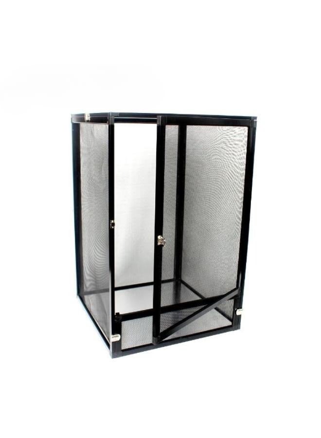 قفص شبكي للزواحف والحرباء مصنوع من سبائك الألومنيوم باللون الأسود/الفضي - 90×45×45 سم - Image 2