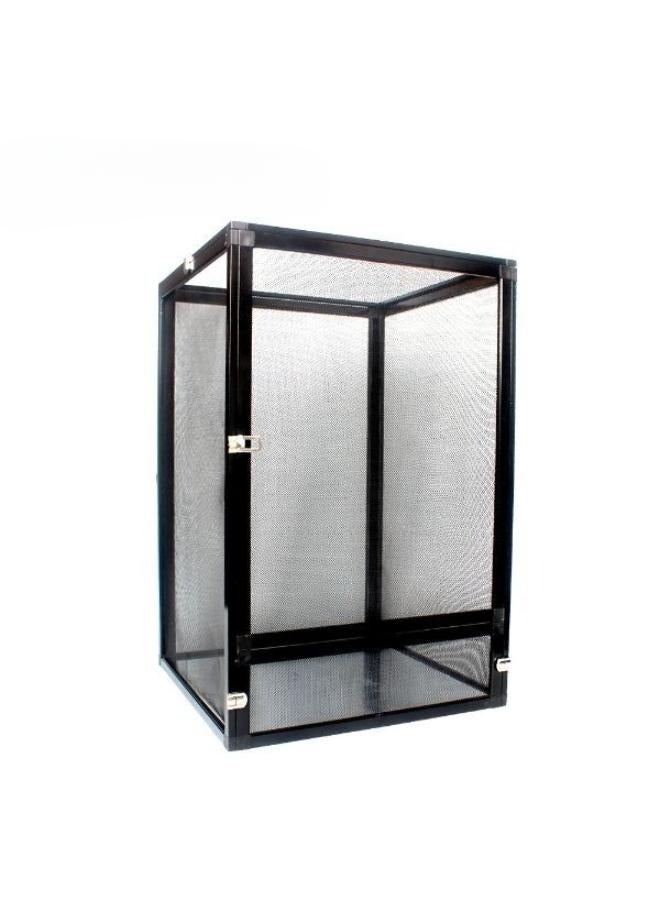 قفص شبكي للزواحف والحرباء مصنوع من سبائك الألومنيوم باللون الأسود/الفضي - 90×45×45 سم - Image 3