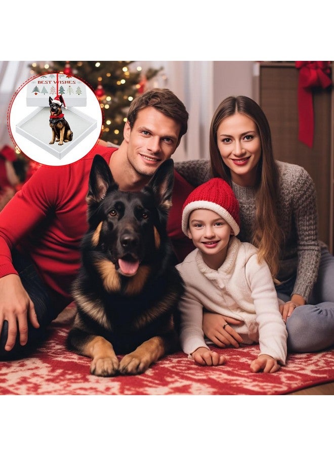 SICOHOME German Shepherd Christmas Ornament - German Shepherd Ornament for Christmas Tree Decorations Acrylic GSP Black German Shepherd Gifts for Women Men German Shepherd Dog Lovers - Image 3