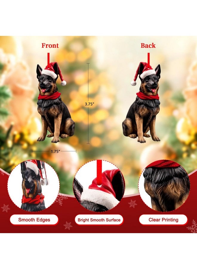 SICOHOME German Shepherd Christmas Ornament - German Shepherd Ornament for Christmas Tree Decorations Acrylic GSP Black German Shepherd Gifts for Women Men German Shepherd Dog Lovers - Image 5