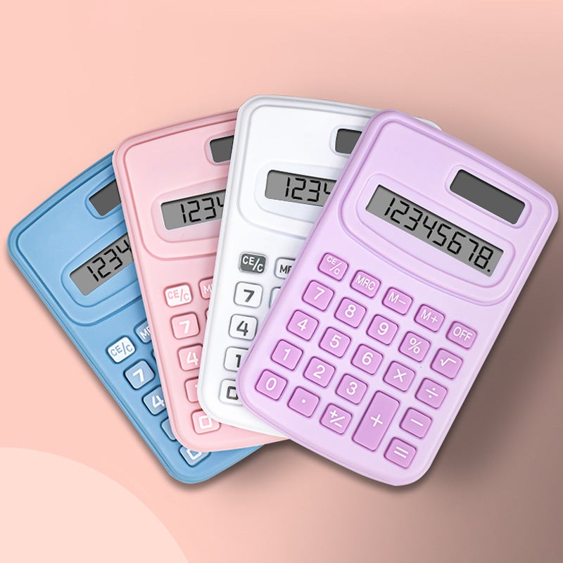 Cute High-Looking Mini Solid Color Calculator K888 Portable Accounting Office Computer - Image 2
