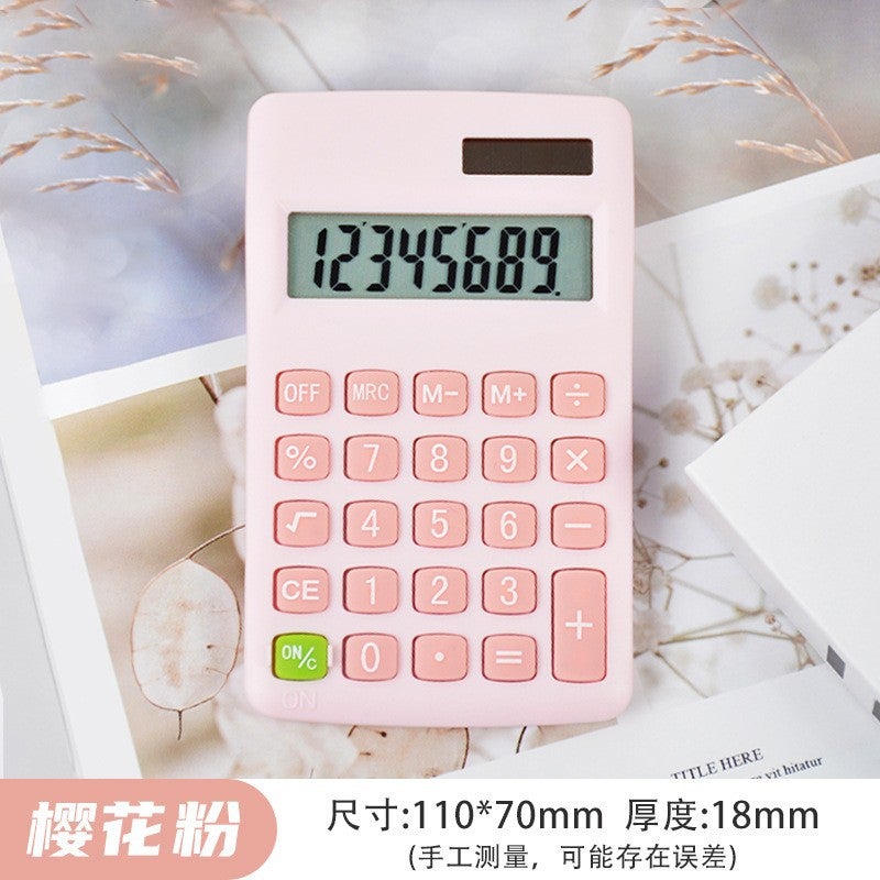 Cute High-Looking Mini Solid Color Calculator K888 Portable Accounting Office Computer - Image 1