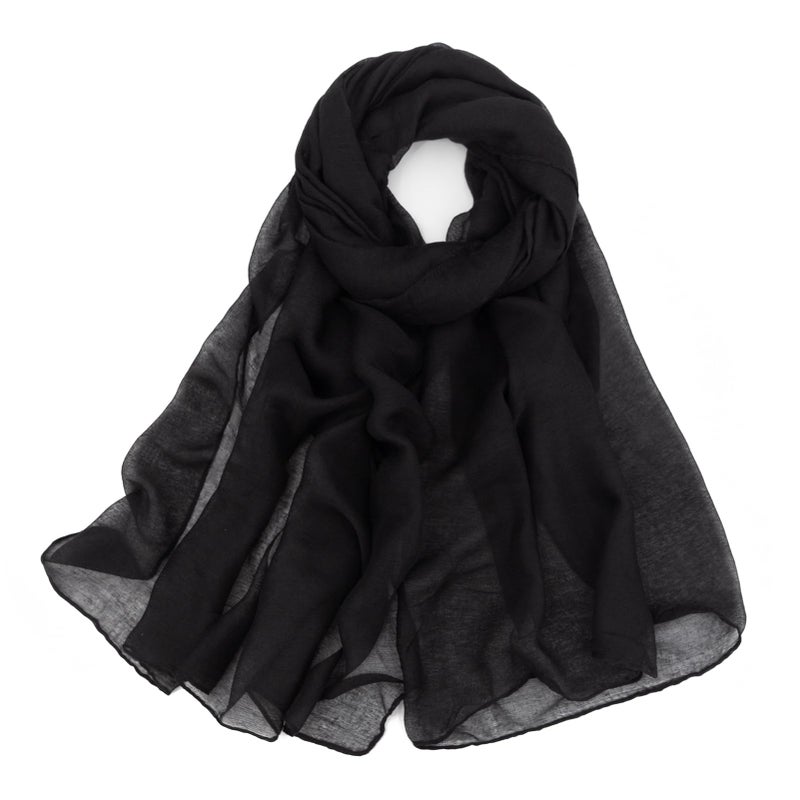vimate Black Head Scarf for Women-Winter Classic Turban Scarf Lightweight Cotton Scarf for Head Wraps for Black Women (US-Style 15) - Image 1