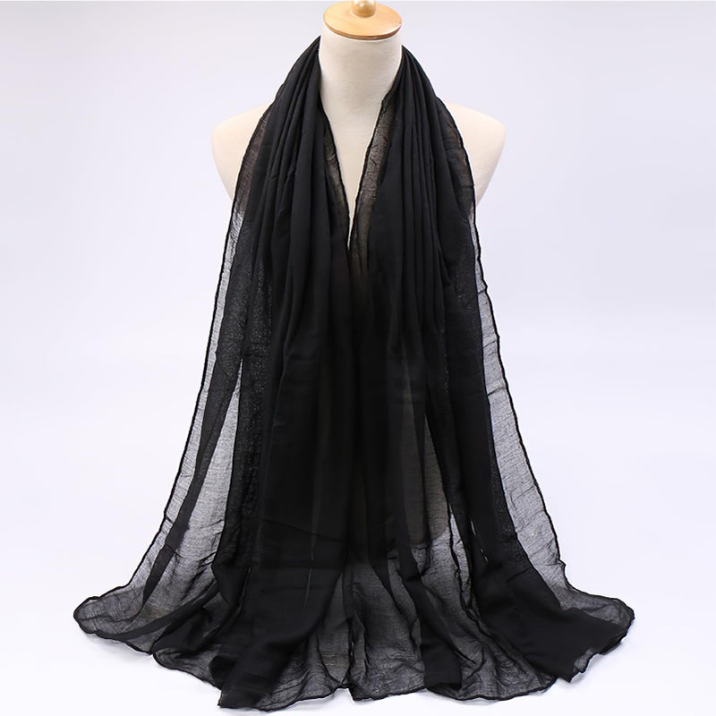 vimate Black Head Scarf for Women-Winter Classic Turban Scarf Lightweight Cotton Scarf for Head Wraps for Black Women (US-Style 15) - Image 2