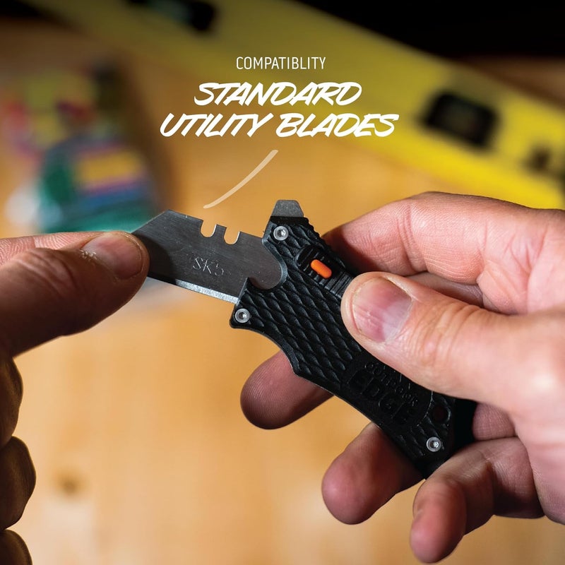 Outdoor Edge SlideWinder - Utility Knife Multitool with Standard Replaceable Razor Blade, Screwdrivers, Prybar, Bottle Opener and Pocket Clip with Locking Auto-Retracting Blade - Image 2