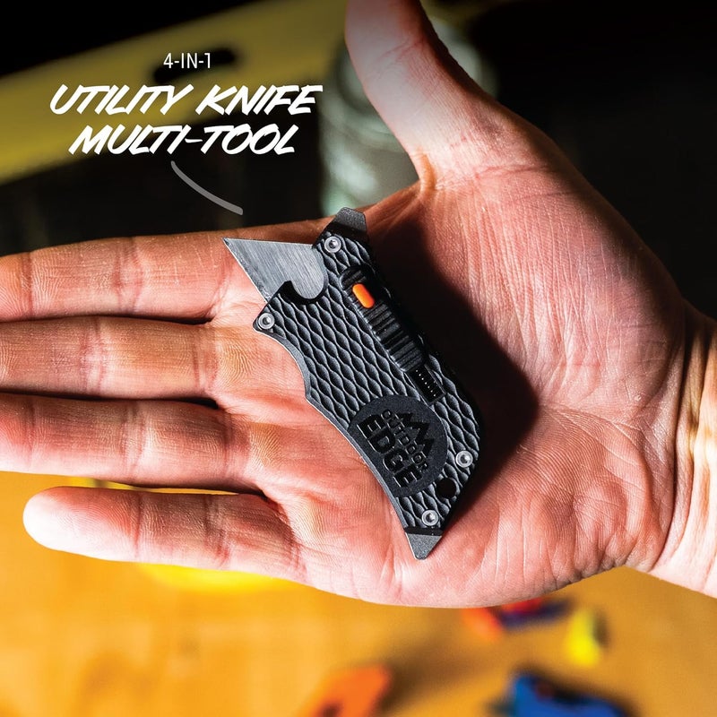 Outdoor Edge SlideWinder - Utility Knife Multitool with Standard Replaceable Razor Blade, Screwdrivers, Prybar, Bottle Opener and Pocket Clip with Locking Auto-Retracting Blade - Image 4