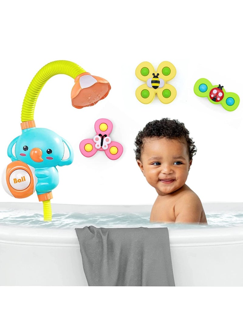 SYOSI لعبة حوض استحمام للأطفال مع رأس دش و 3 ألعاب دوارة ذات شفط - مرش قابل للتعديل بزاوية 360 درجة - رأس دش جميل - لعبة استحمام للأطفال - لعبة حوض استحمام لرش الماء - مثالي للأطفال الرضع ومرحلة ما قبل المدرسة - Image 1