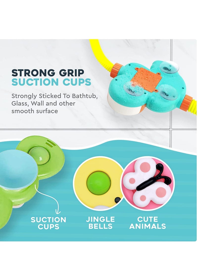 SYOSI لعبة حوض استحمام للأطفال مع رأس دش و 3 ألعاب دوارة ذات شفط - مرش قابل للتعديل بزاوية 360 درجة - رأس دش جميل - لعبة استحمام للأطفال - لعبة حوض استحمام لرش الماء - مثالي للأطفال الرضع ومرحلة ما قبل المدرسة - Image 2