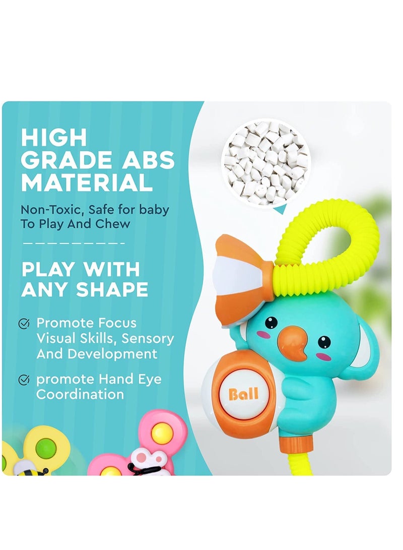 SYOSI لعبة حوض استحمام للأطفال مع رأس دش و 3 ألعاب دوارة ذات شفط - مرش قابل للتعديل بزاوية 360 درجة - رأس دش جميل - لعبة استحمام للأطفال - لعبة حوض استحمام لرش الماء - مثالي للأطفال الرضع ومرحلة ما قبل المدرسة - Image 3