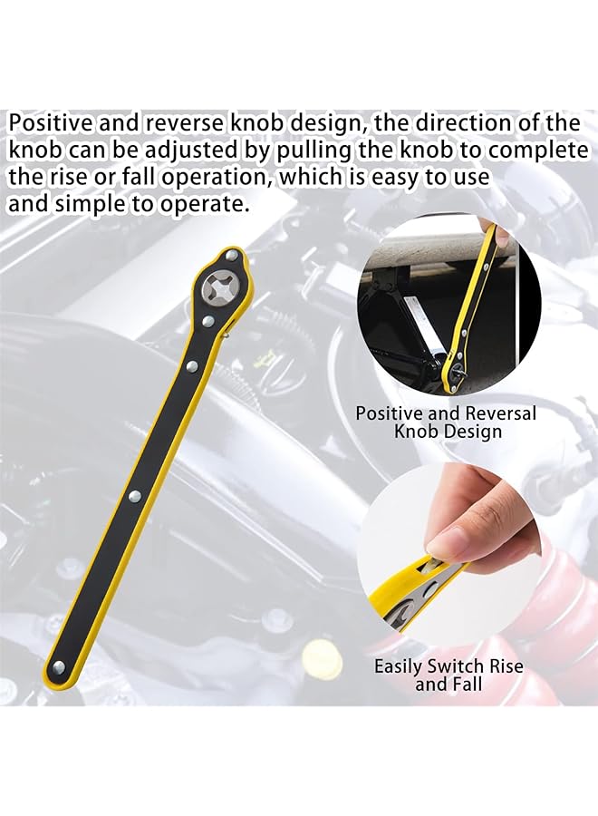 X spring Spring Auto Labor-Saving Jack Ratchet Wrench, Car Jack Lug Wrench With Adapter, Universal 360 Degree Swivel Tire Wheel Jack Wrench, Car Jack Ratchet Wrench Hexagon For Travel Motorcycle, Car, Suv - Image 2