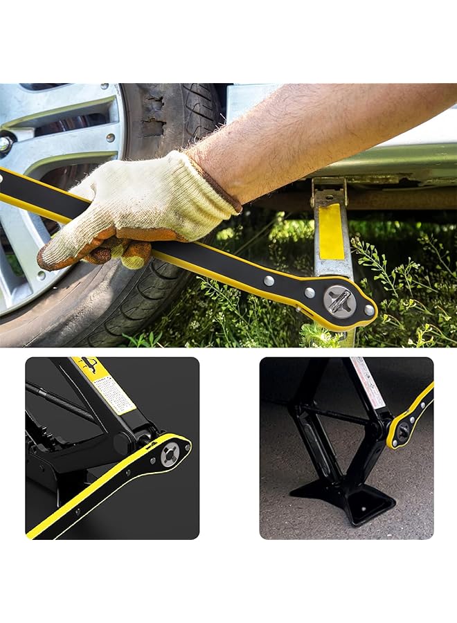 X spring Spring Auto Labor-Saving Jack Ratchet Wrench, Car Jack Lug Wrench With Adapter, Universal 360 Degree Swivel Tire Wheel Jack Wrench, Car Jack Ratchet Wrench Hexagon For Travel Motorcycle, Car, Suv - Image 5