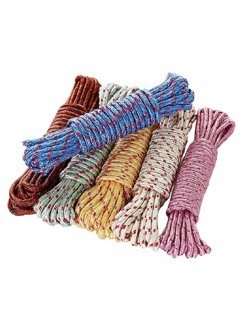 حبل غسيل قوي وشديد التحمل من النايلون ، محمول للسفر وللاستخدام في الهواء الطلق والتخييم والاستخدام الداخلي والحرف اليدوية والمشاريع الفنية، -وشد الخيم - Image 1