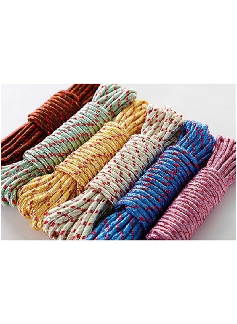 حبل غسيل قوي وشديد التحمل من النايلون ، محمول للسفر وللاستخدام في الهواء الطلق والتخييم والاستخدام الداخلي والحرف اليدوية والمشاريع الفنية، -وشد الخيم - Image 2