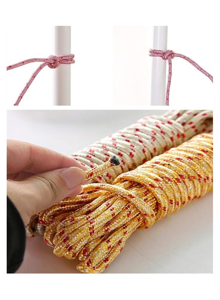 حبل غسيل قوي وشديد التحمل من النايلون ، محمول للسفر وللاستخدام في الهواء الطلق والتخييم والاستخدام الداخلي والحرف اليدوية والمشاريع الفنية، -وشد الخيم - Image 3