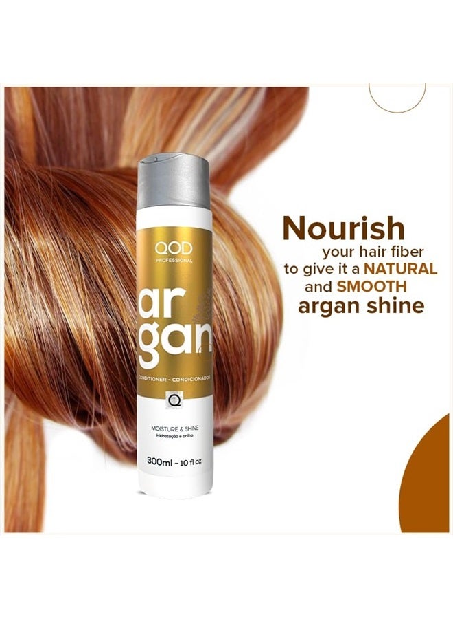 QOD بلسم الأركان 300 مل - 10 أونصة سائلة - لمعان ونعومة / نوع الشعر: جاف، تالف، مجعد وباهت / خالي من الملح والكبريتات / مع السيليكون وزيت الأركان - Image 3