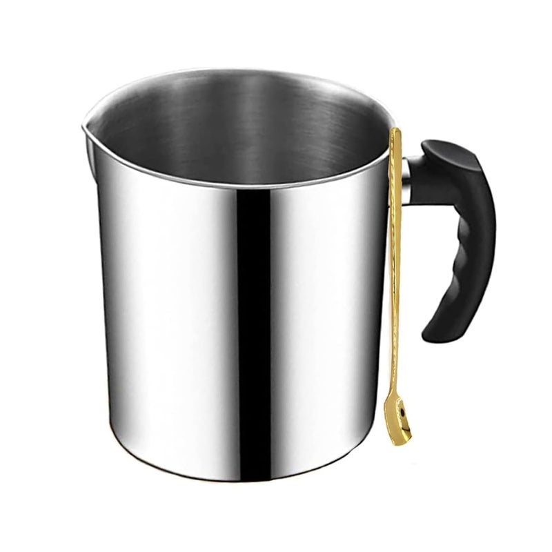 Harnico Candle Making Pouring Pot, Stainless Steel Wax Melting Pot with Heat-Resistant Handle, Double Boiler Candle Making Pitcher with Dripless Pouring Spout Design - Image 1