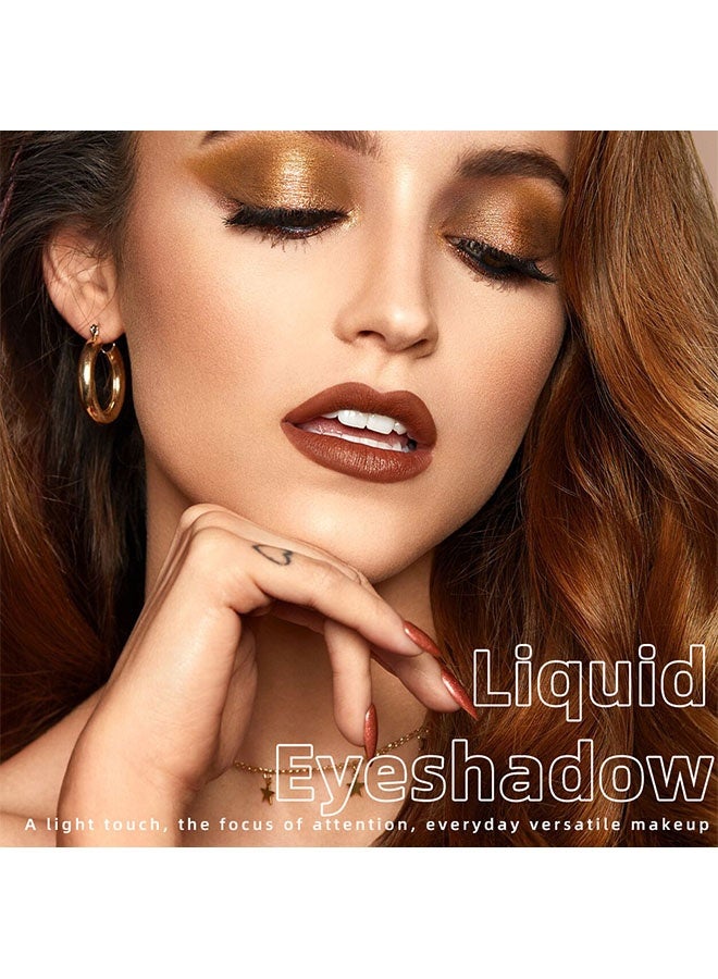 كيو آي بست ظلال العيون السائلة ذات النهاية المزدوجة في وقت الغروب - ظلال عيون سائلة باللون البني الداكن، عصا ظلال عيون مزدوجة النهاية المزخرفة باللون البرونزي غير اللامع، قلم قاعدة تمهيدية، سريع الجفاف، مقاوم للماء، طويل الأمد، قلم ظل العيون المضيء (#5) - Image 3