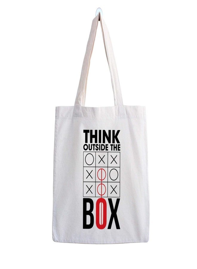 ARTBUG Tote Bag for Women, Aesthetic, Stylish, Ecofriendly, For College Girls, Office, Beach and Outings -Think Outside The Box Printed Canvas D - 290 - Image 1