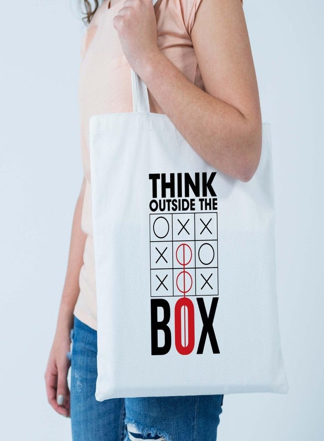 ARTBUG Tote Bag for Women, Aesthetic, Stylish, Ecofriendly, For College Girls, Office, Beach and Outings -Think Outside The Box Printed Canvas D - 290 - Image 2
