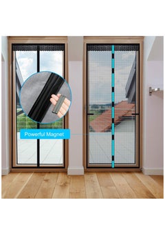 KASTWAVE Magnetic Screen Door, Anti Mosquito Mesh Fly Curtain, Magnetic Top-to-Bottom Seal Snaps Shuts Automatically, Keep Fresh Air in & Bugs Out (100x200CM,Black)  - Image 4