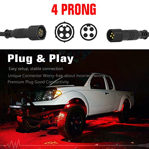 MICTUNING 2PCS 10FT 4 Pin Extension Cables - Exclusive for 2nd-Gen RGB Rock Lights and P1Y P1s P1C P8 Series Switch Panel Connection - Image 4